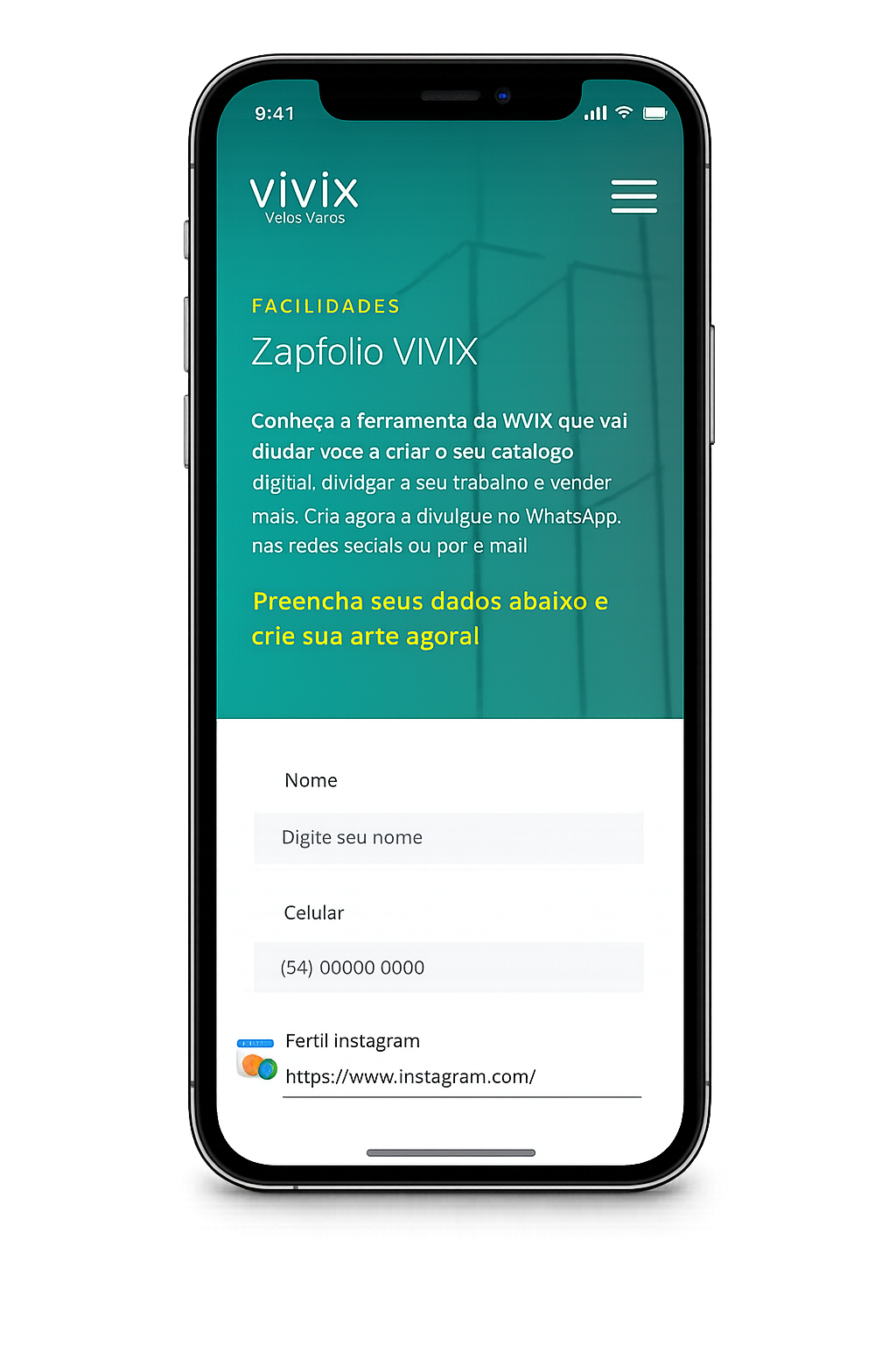 Zapfólio VIVIX no smartphone